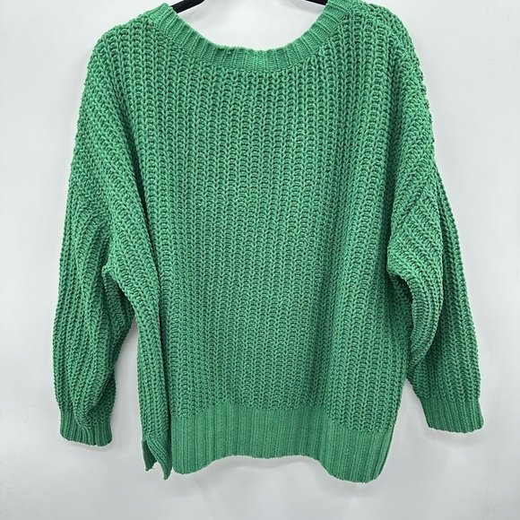 AMERICAN EAGLE Oversized green-brown large knit woman bohemian casual sweaters - Picture 8 of 16